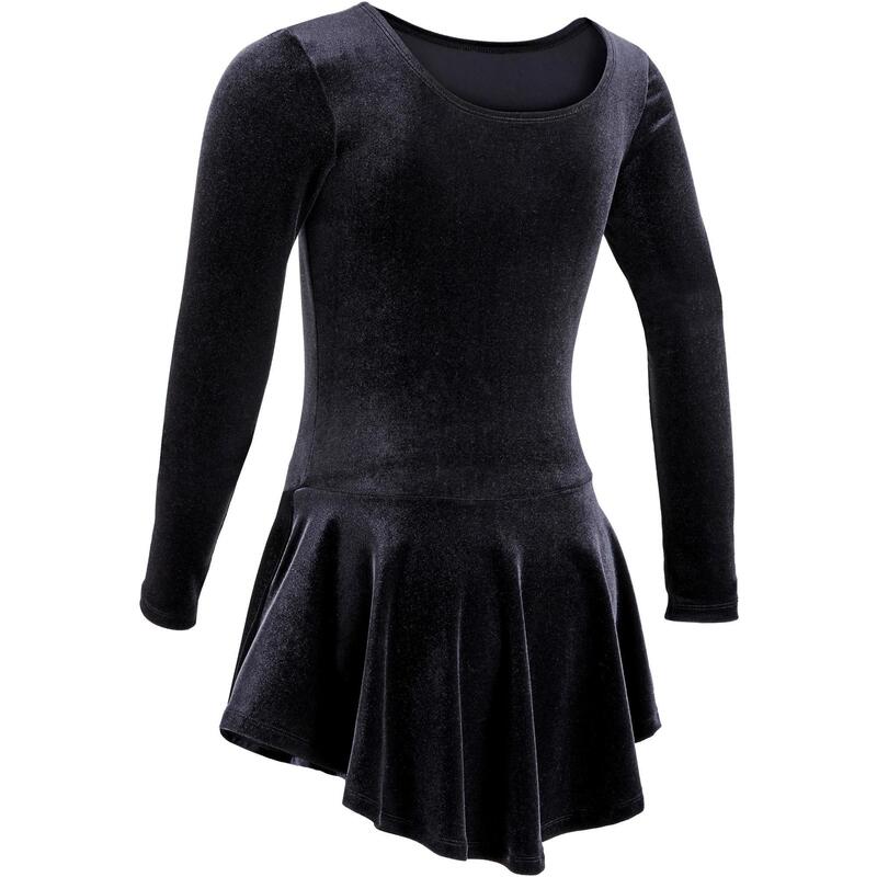 Kunstschaatspakje jurk voor training kinderen zwart