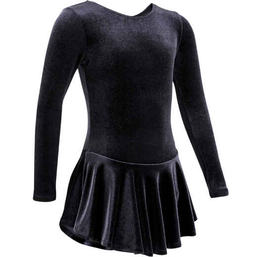 
      Kids' Figure Skating Training Skirted Leotard - Black
  