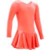 Kids' Figure Skating Training Skirted Leotard - Pink/Coral