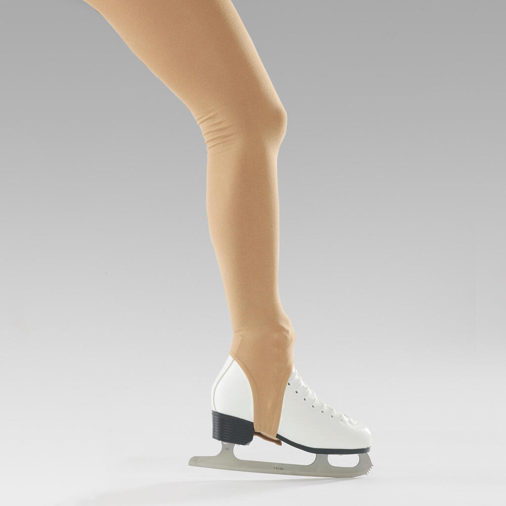 Pieaugušo daiļslidošanas treniņu pieguļošas bikses ar pēdas cilpu