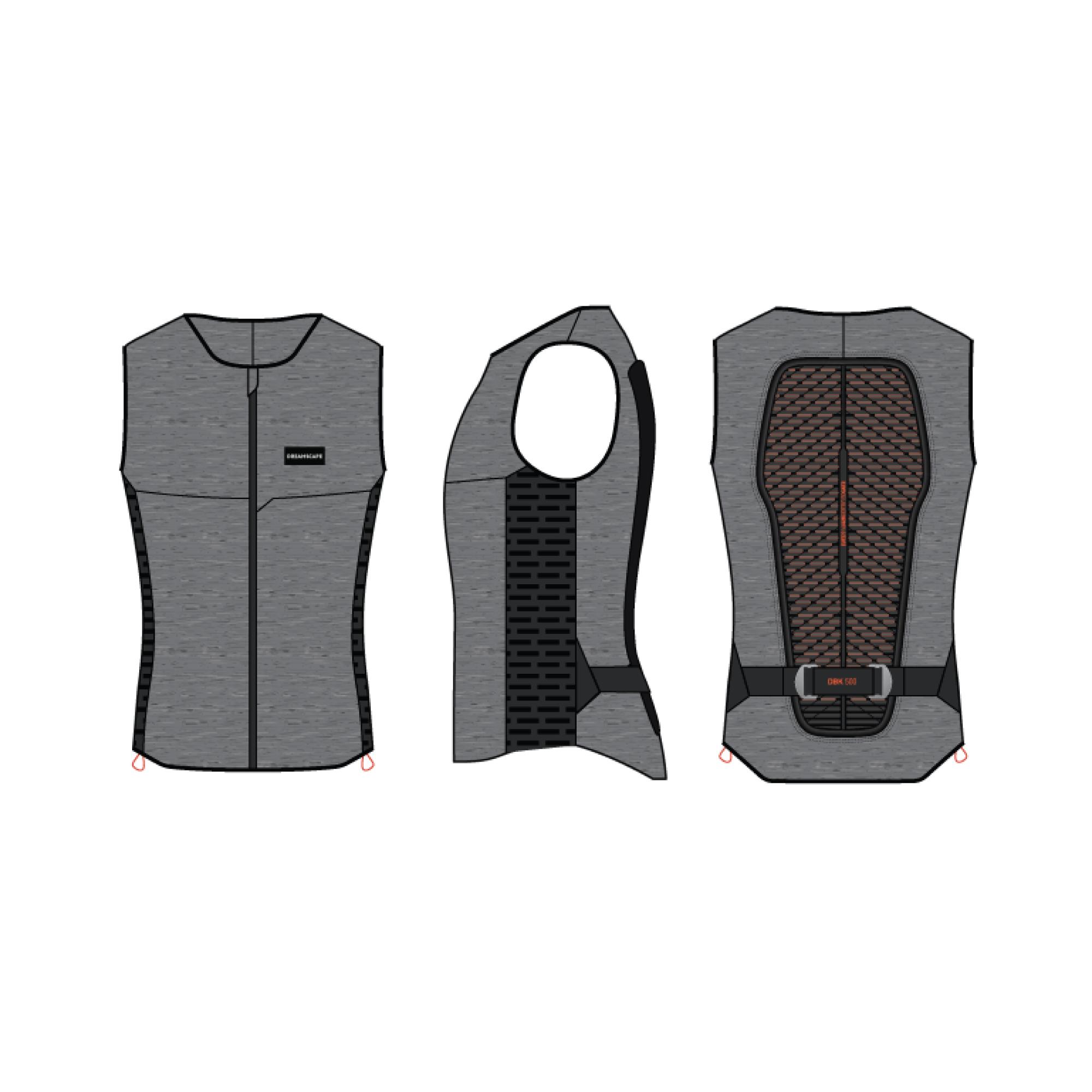 Men's mountain biking, skiing and snowboarding back protector, DBCK 500 grey 10/10
