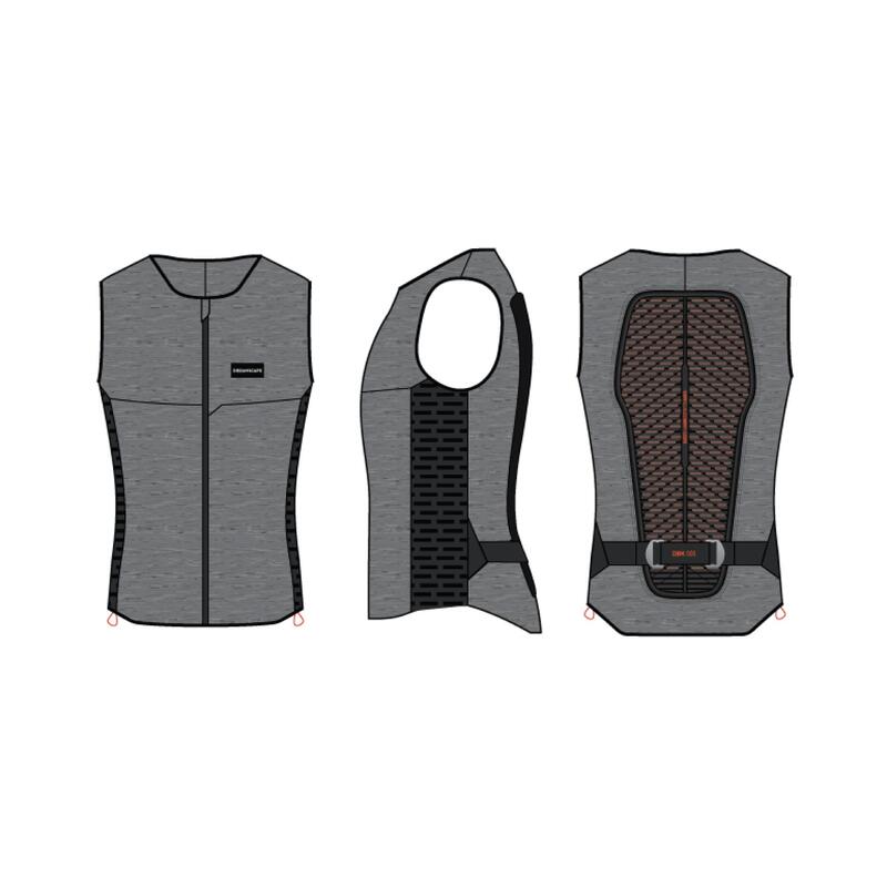 Vestă protecție dorsală MTB, schi și snowboard DBCK 500 Gri Bărbați
