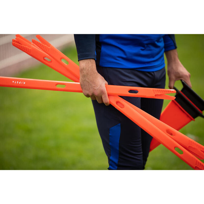 Set van 2 slalomstokken voor de voetbaltraining Modular 90 cm oranje