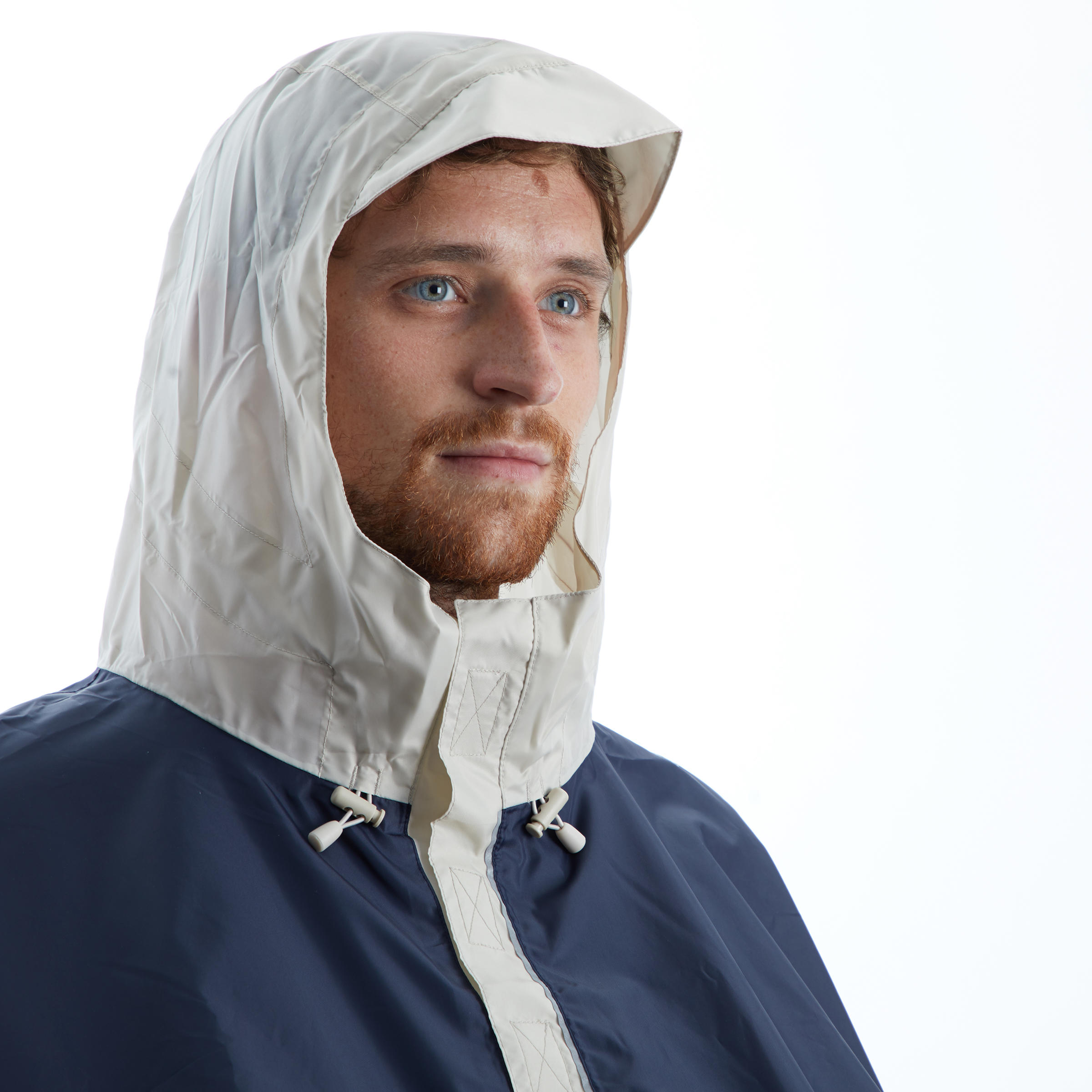 500 Cycling Rain Poncho - Navy/Beige 5/11
