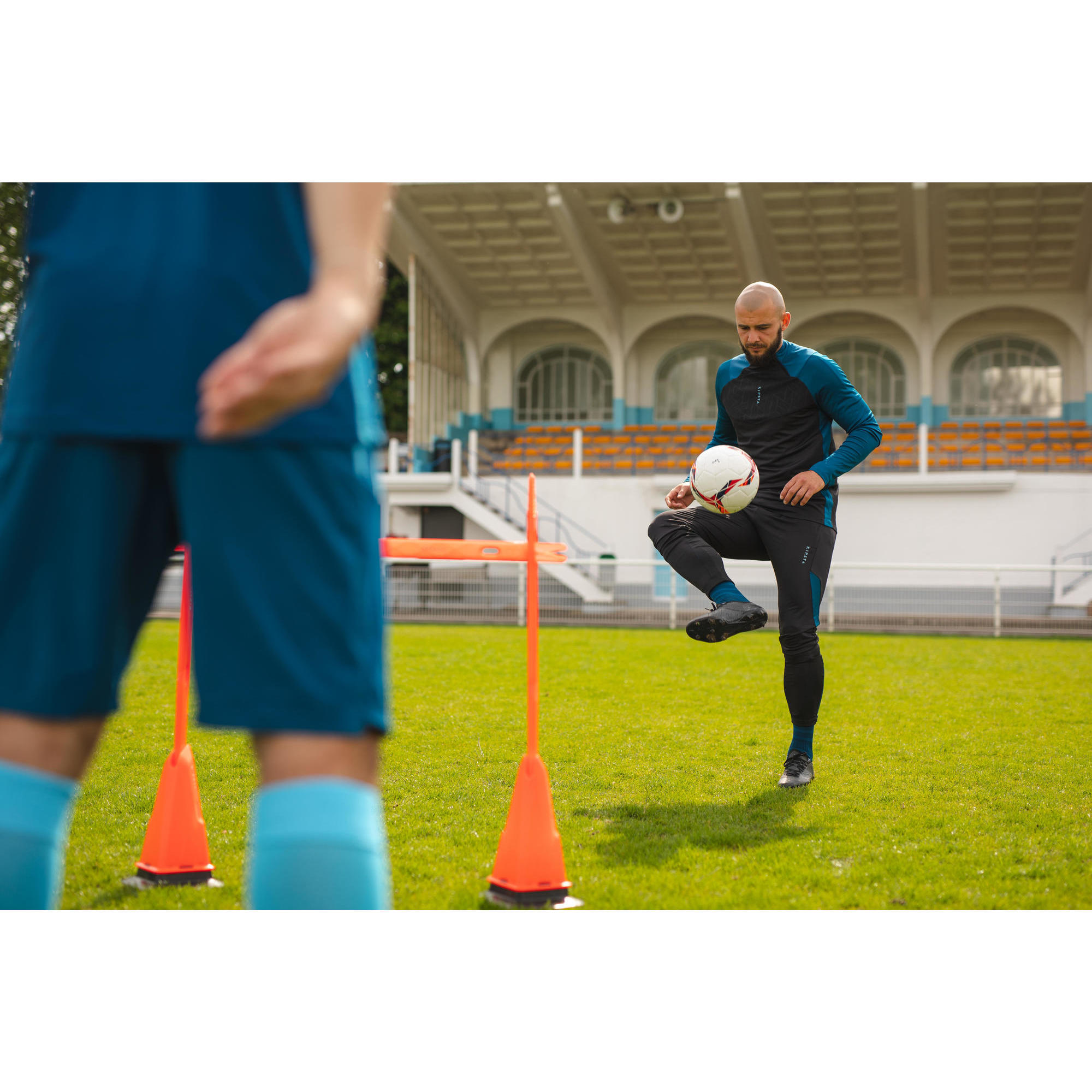 Set of 4 Modular 30cm orange weighted training cones