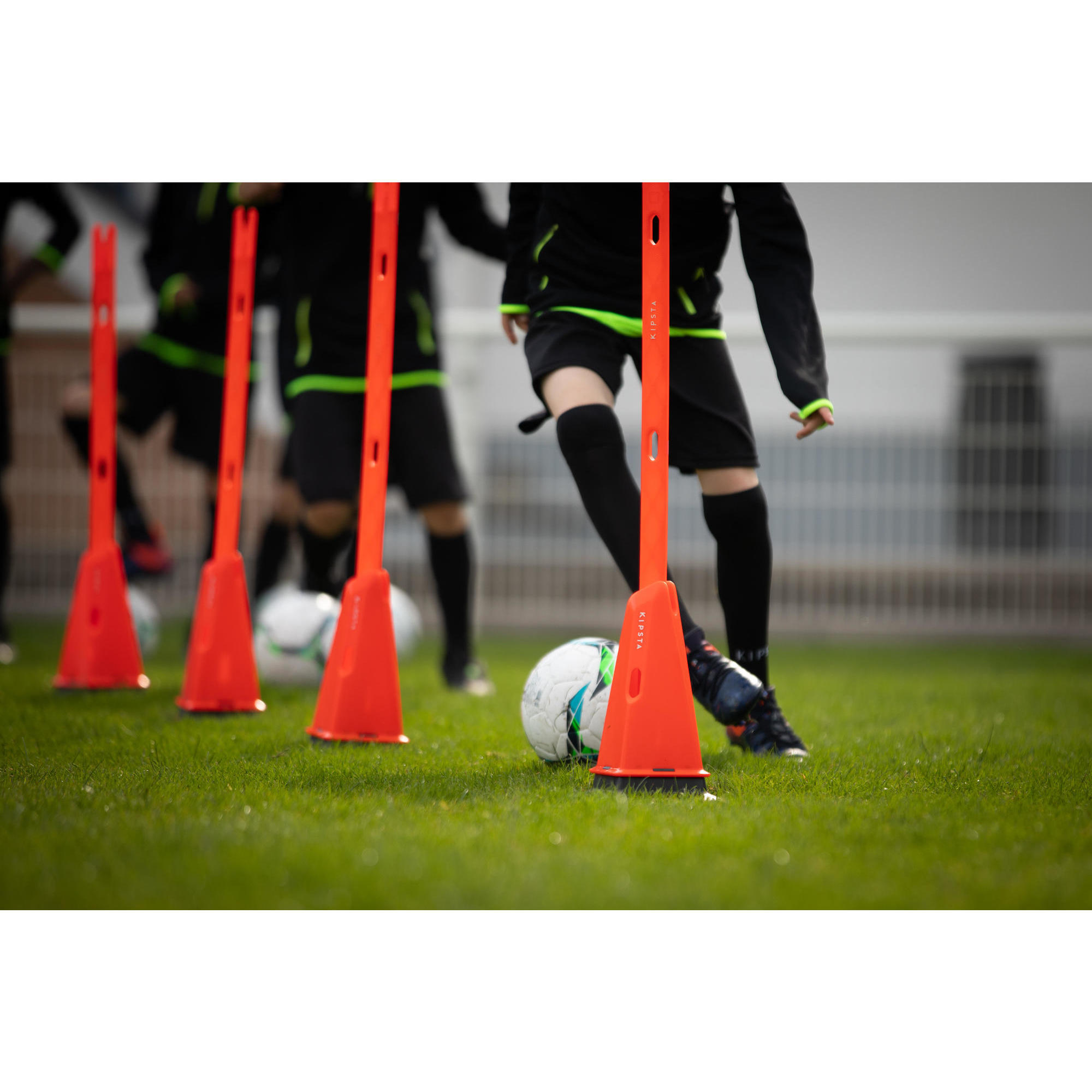 Set of 4 Modular 30cm orange weighted training cones