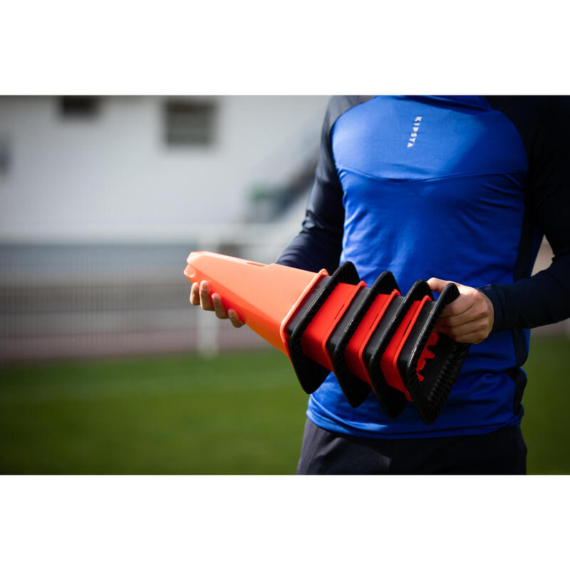 Verzwaarde kegels voor voetbaltraining Modular 30 cm oranje set van 4