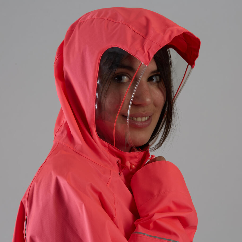 Fahrrad Regenponcho City 900 rosa/marineblau