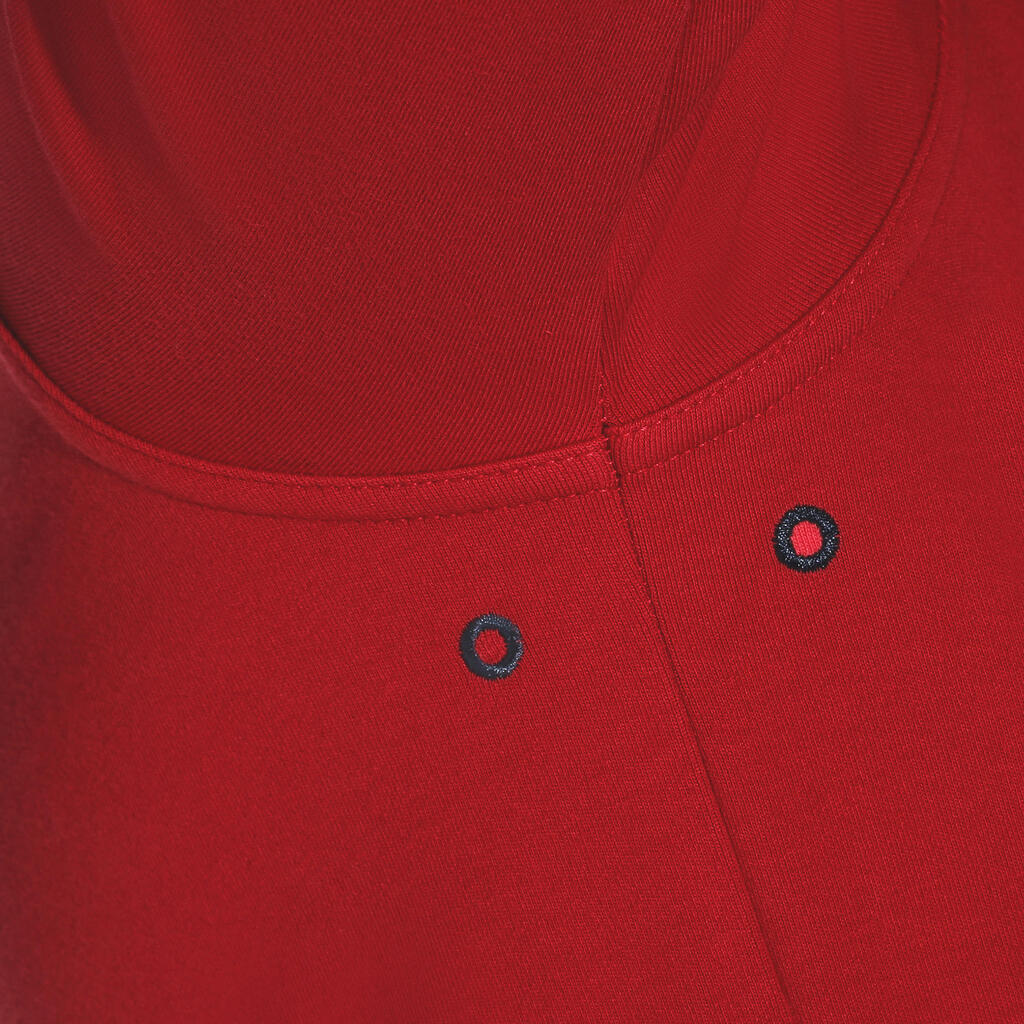 Reit-Poloshirt Langarm Herren Wappen rot