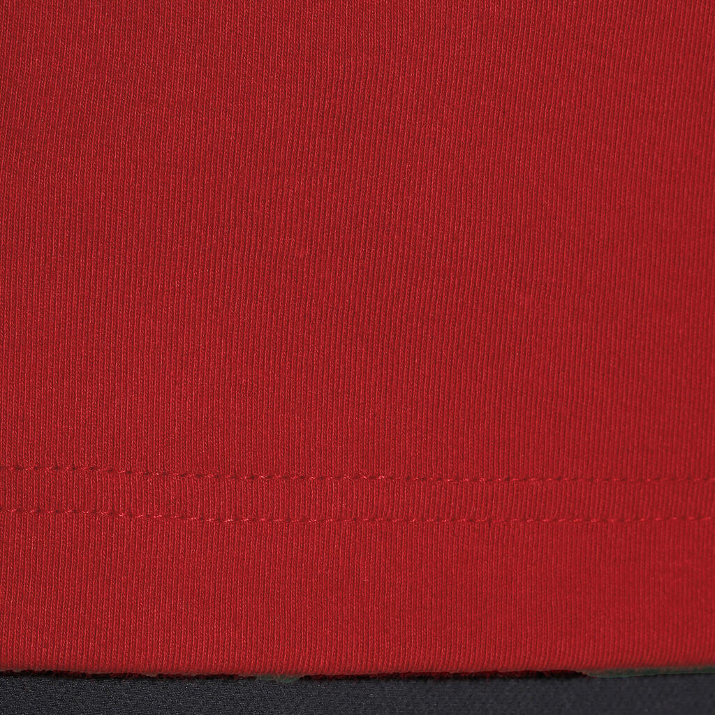 Reit-Poloshirt Langarm Herren Wappen rot