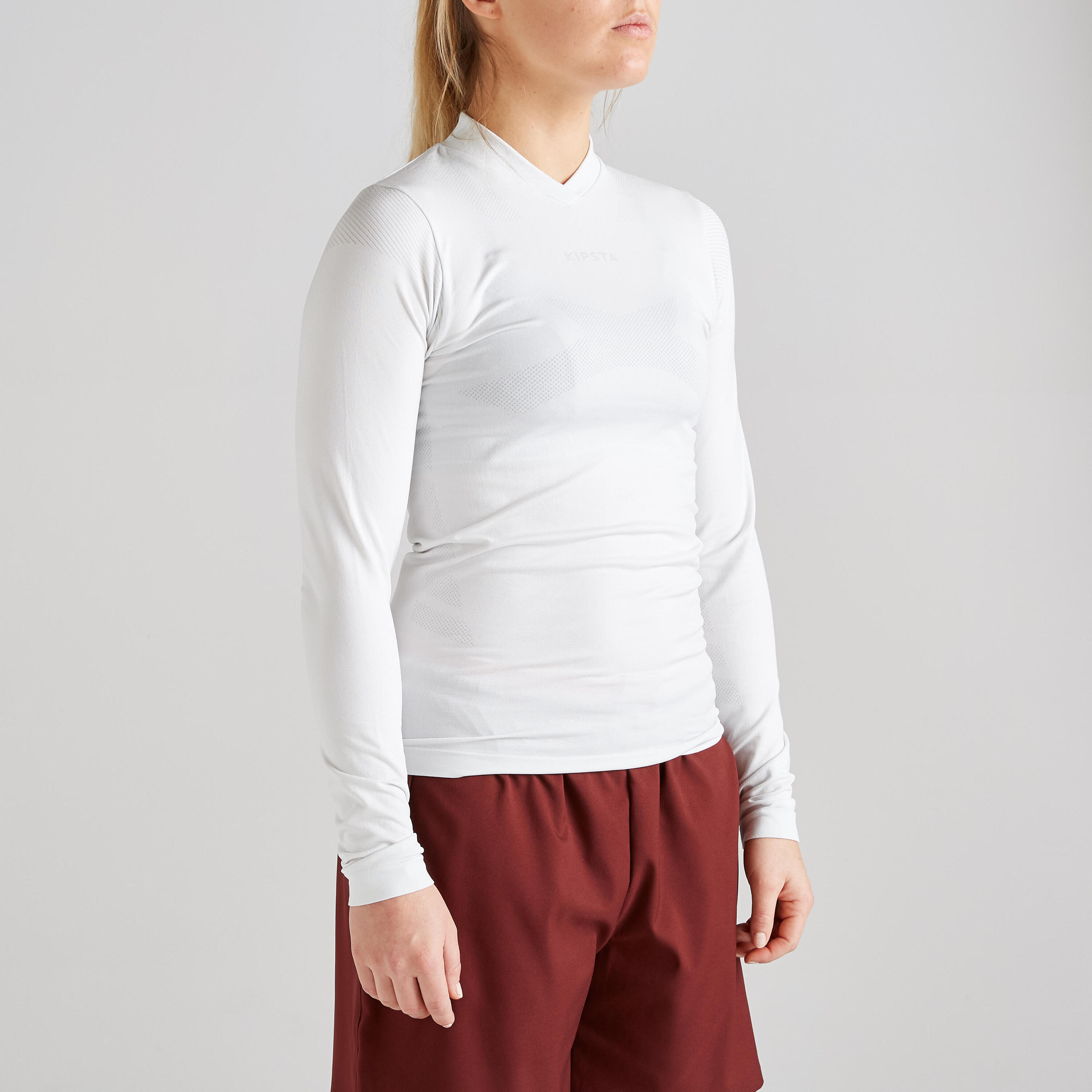 Keepdry 500 Women's Long-Sleeved Base Layer - Ice White 3/10