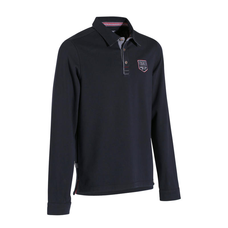  Polo  Manches  Longues  quitation Homme  BLASON D cathlon 