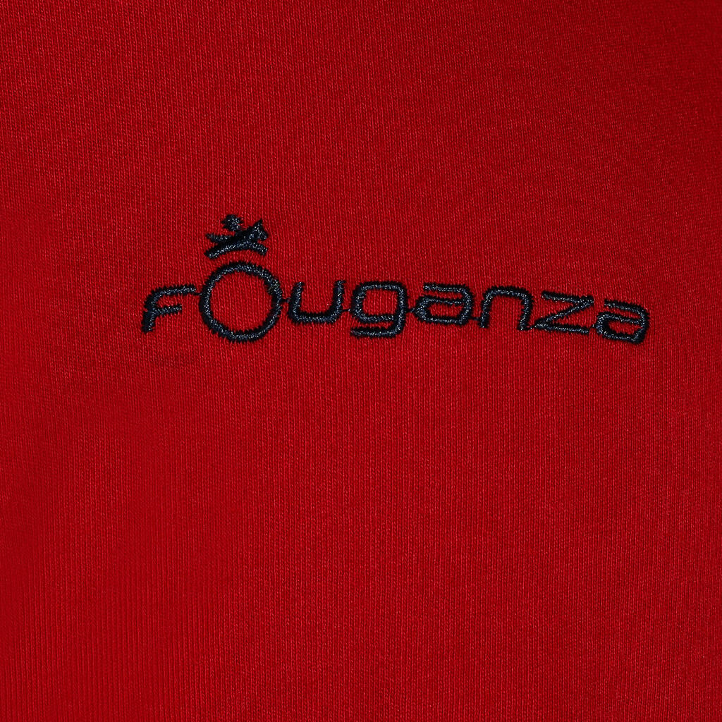 Reit-Poloshirt Langarm Herren Wappen rot