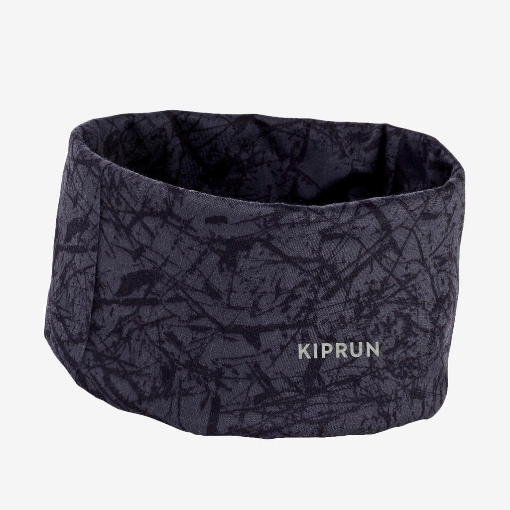 RUNNING MULTIPURPOSE HEADBAND - Carbon Grey Printed Black / Black