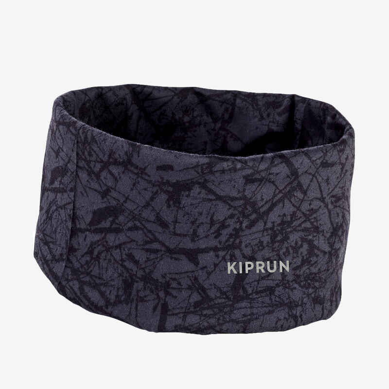 Multifunktionstuch Running schwarz mit Print grau/schwarz