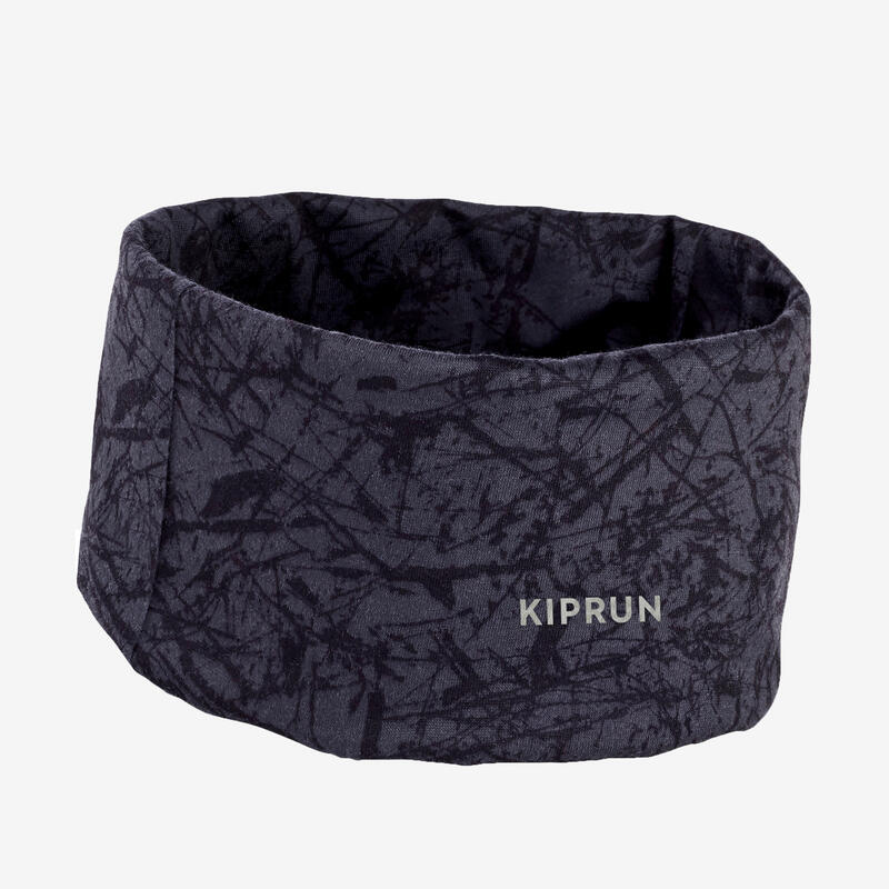 Braga cuello running/Cinta multifunción Hombre Mujer KIPRUN negro camuflaje gris