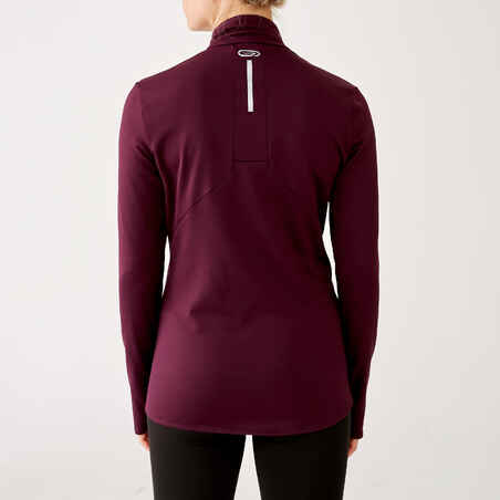 Women's Jogging Long-Sleeved Jersey Run Warm - Plum