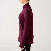 Women's Jogging Long-Sleeved Jersey Run Warm - Plum