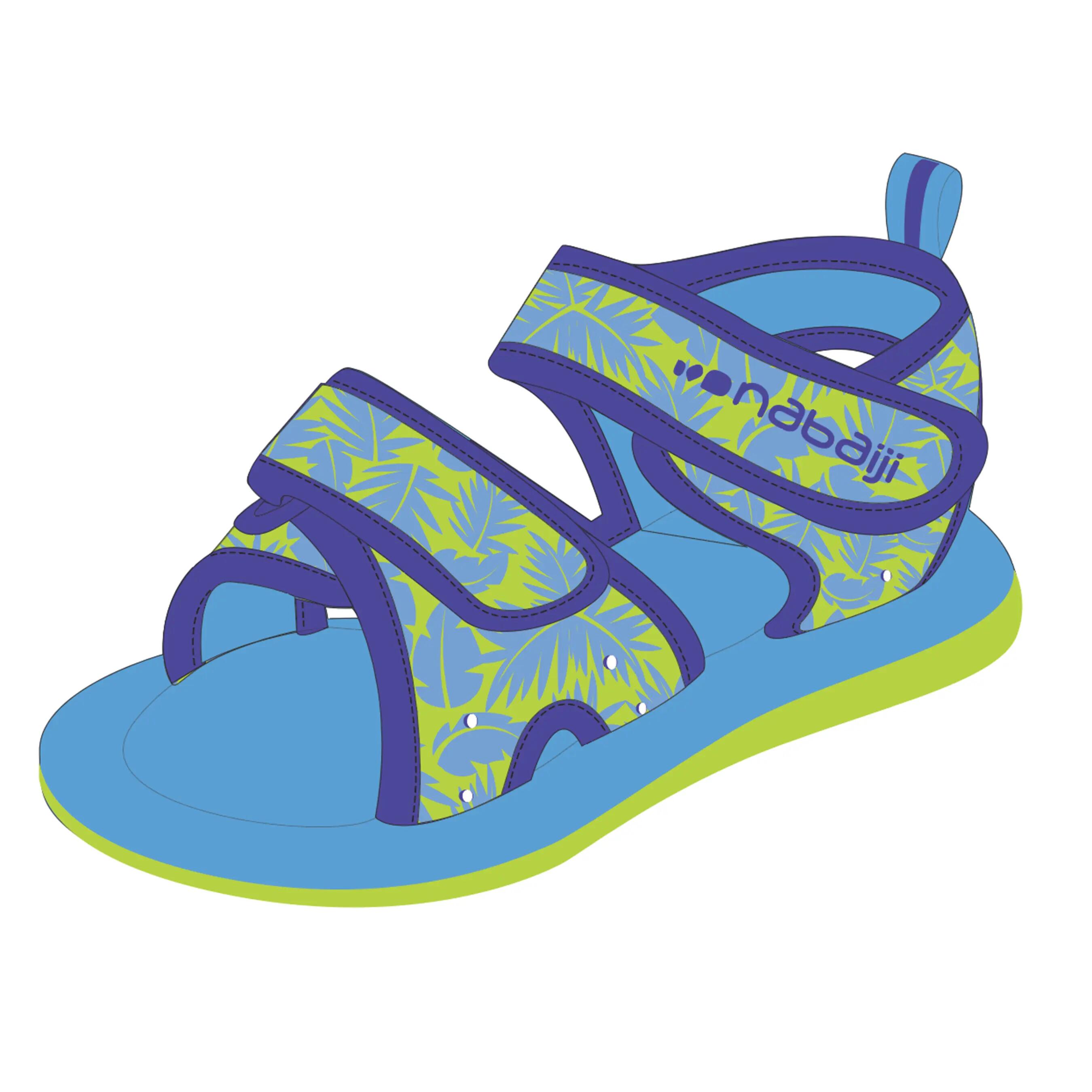 Baby Swimming Sandals - Green leaf print 5/5