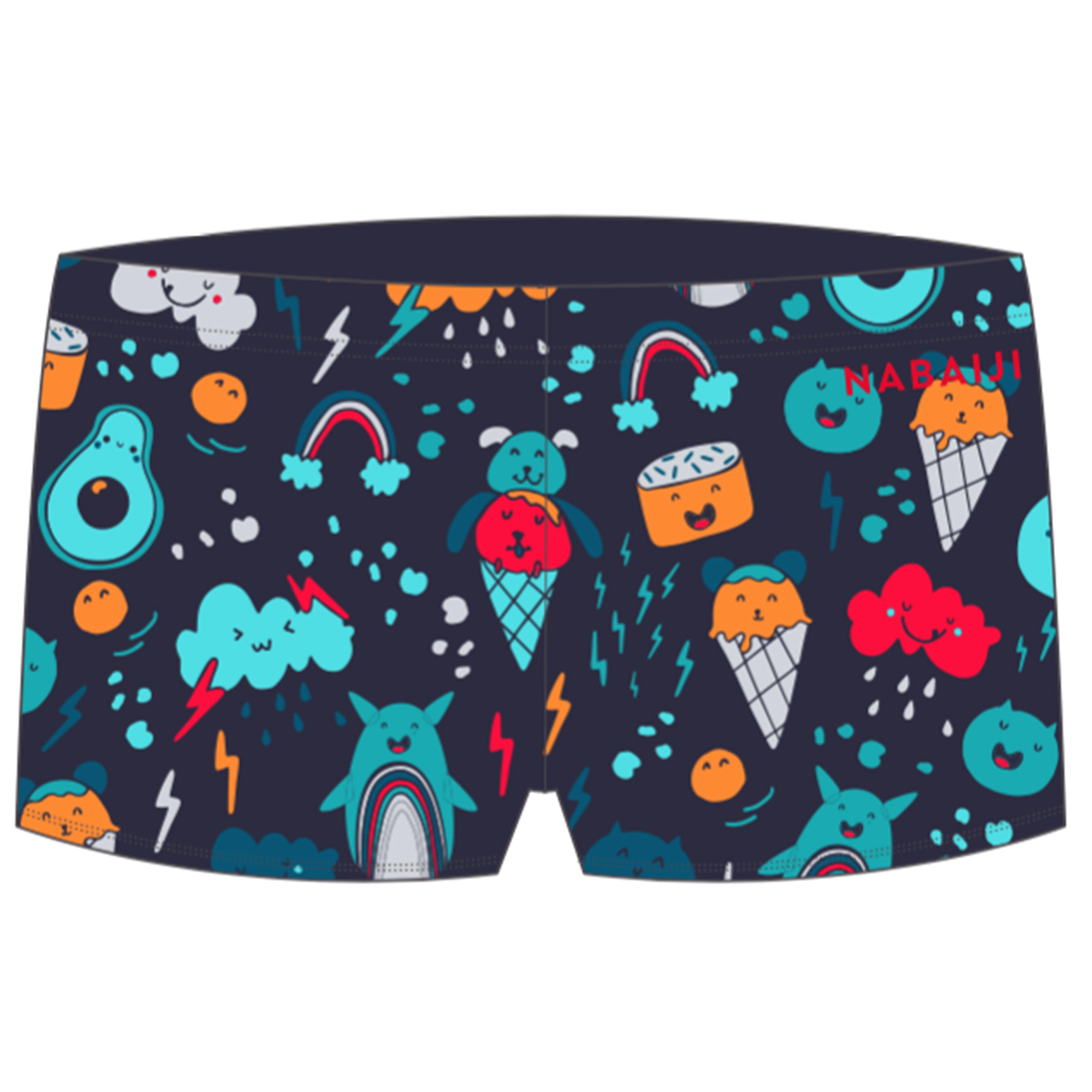Baby Boys' Boxer Swim Shorts - Dark Blue Print