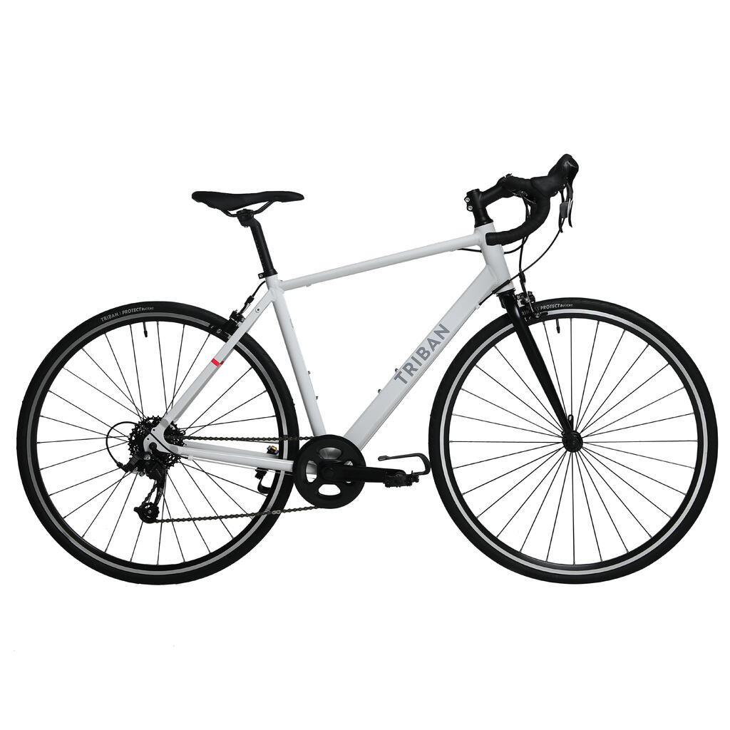 Bicicleta de ruta para Mujer Triban Easy CN FR - Blanco