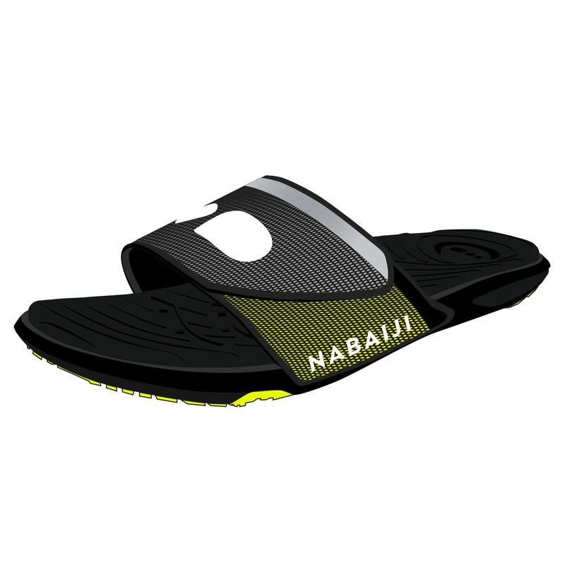 Men's Pool Sandals Slap 900 - Soft Black Yellow