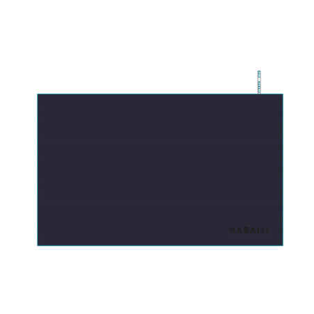 فوطة سباحة من الميكروفايبر مقاس L 80 × 130 سم - مخطط أزرق غامق
