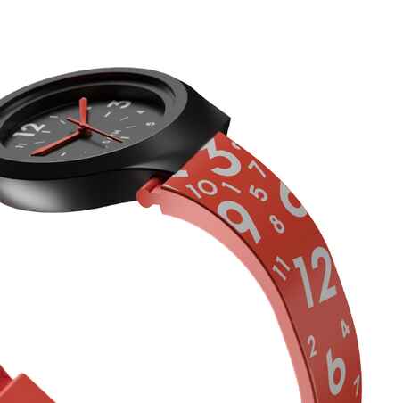 KIDS' SPORT WATCH WITH HANDS A300S - RED