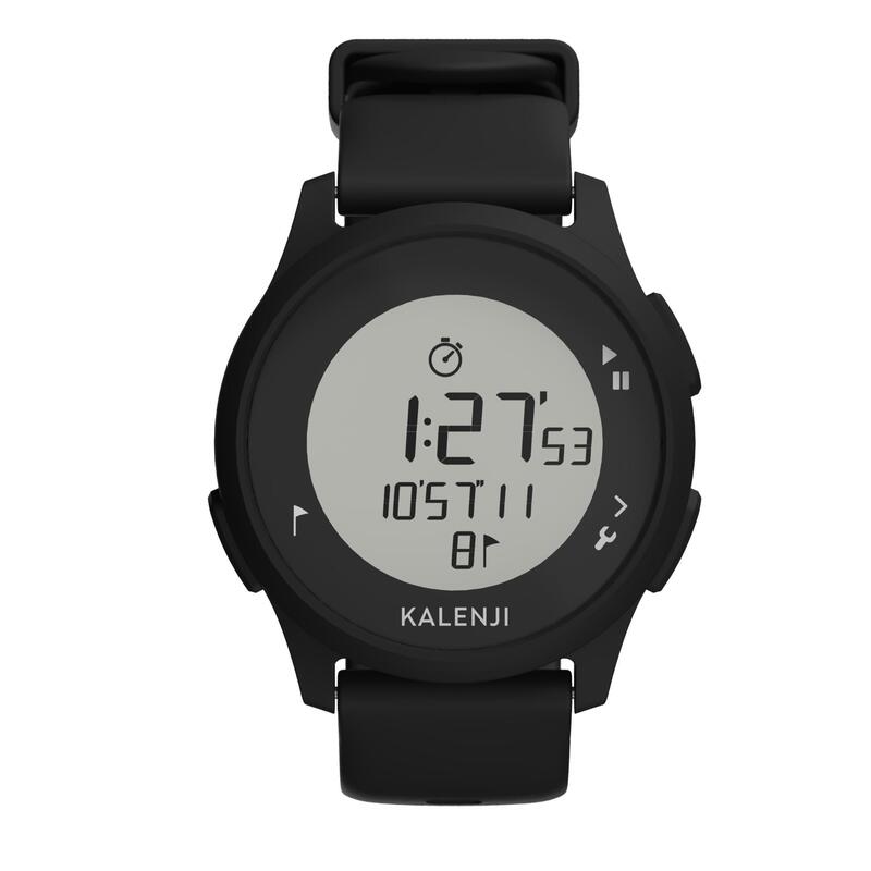 Montre chronomètre de course à pied ATW100 noire Kalenji Decathlon