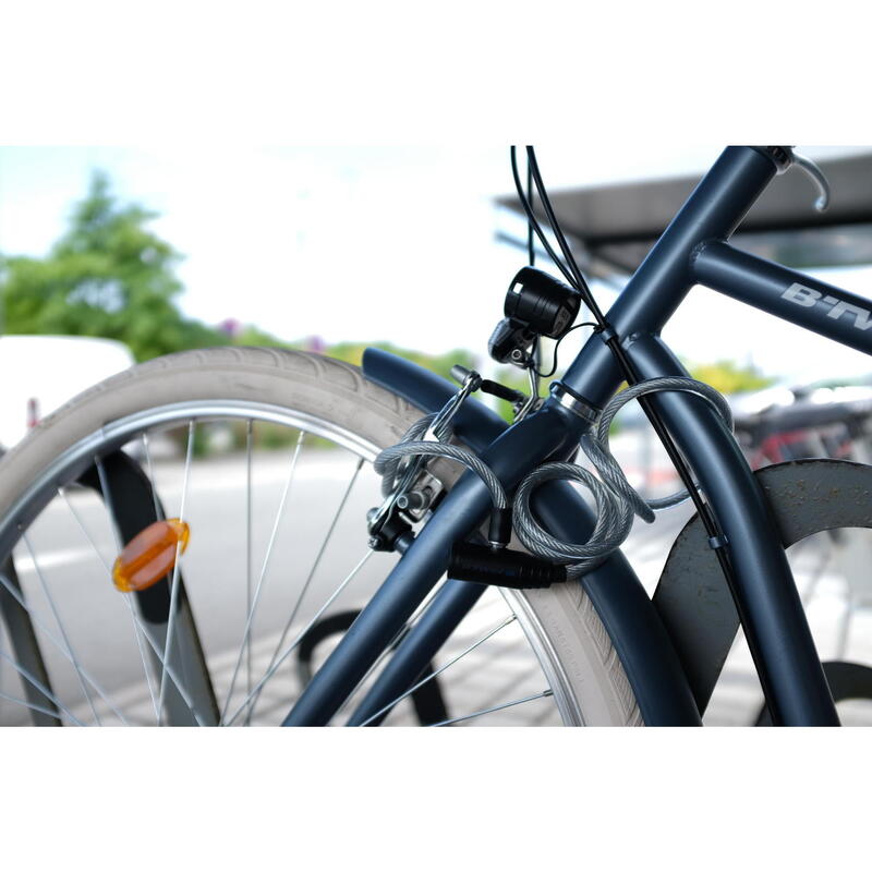 Candado bicicleta 100 cerradura con llave gris