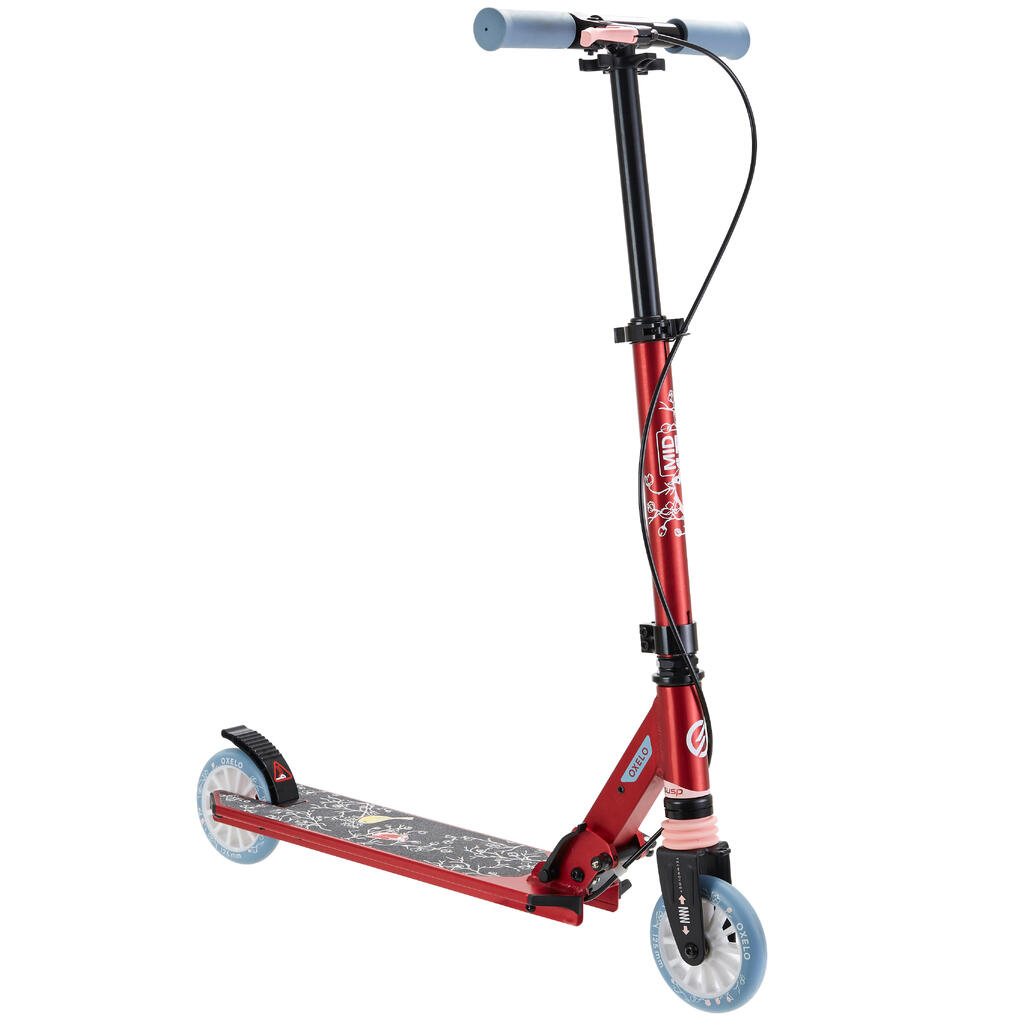 Kinder-Roller Scooter MID 5 mit Federung und Lenkerbremse Vogelmotiv