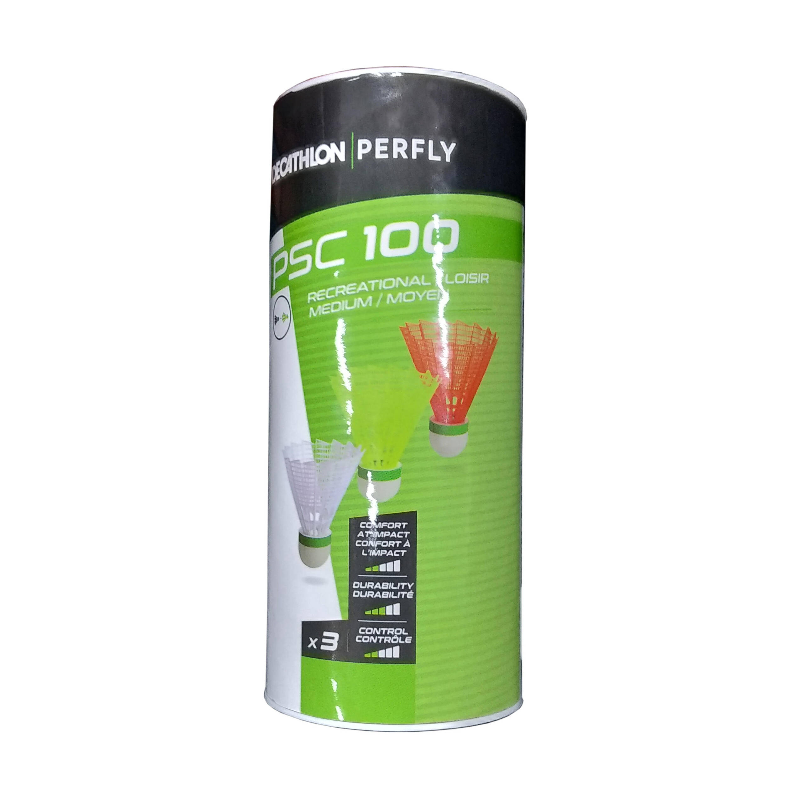 PLASTIC SHUTTLECOCK PSC 100 Medium 3-Pack - WH/YE/OR