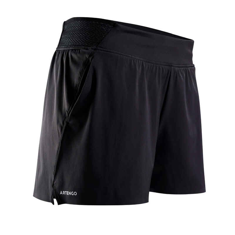 Damen Tennis-Shorts 2 in 1 - Light 900 schwarz
