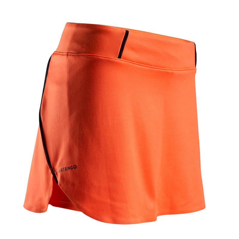 WOMEN WARM CONDITION RACKET SP APAREL Squash - SK Light 990 Skirt - Orange ARTENGO - Squash