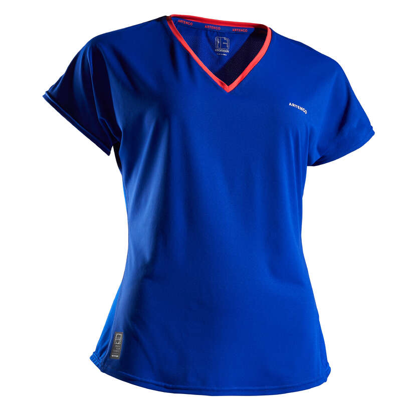 WOMEN WARM CONDITION RACKET SP APAREL Squash - Soft 500 T-Shirt - Blue ARTENGO - Squash Clothing