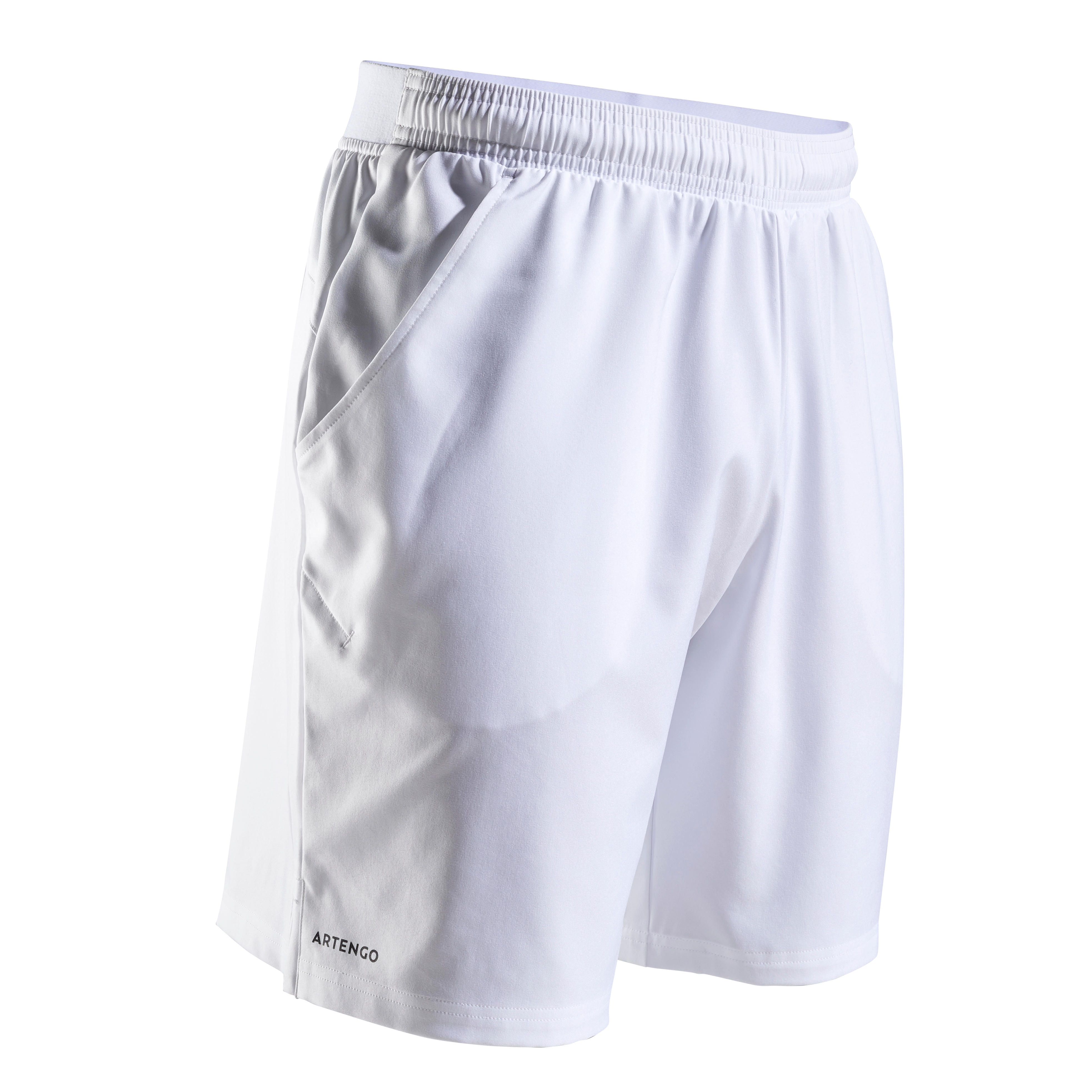 Pantaloneta de tenis Hombre DRY TSH 500 Blanco - Decathlon