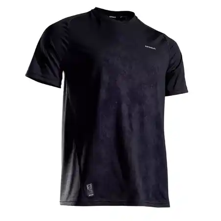 Men's Short-Sleeved Tennis T-Shirt TTS 500 Dry - Black/Grey