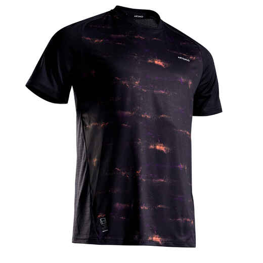 
      Pánske tenisové tričko Dry 500 čierno-koralové
  