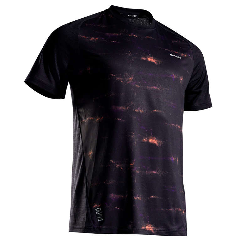 MEN WARM CONDITION RACKET SP APAREL Squash - Dry 500 T-Shirt - Coral ARTENGO - Squash Clothing
