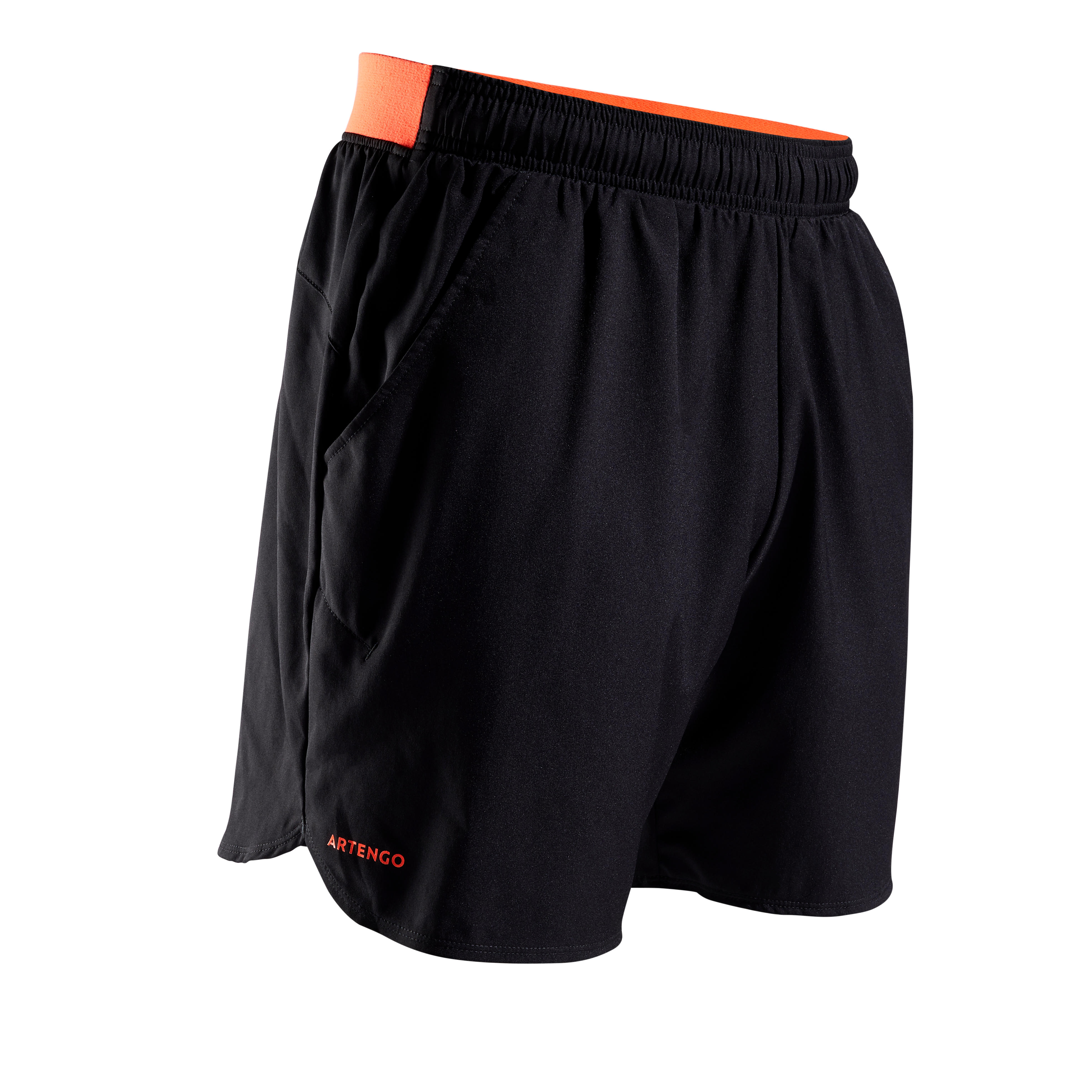 500 Dry Court Tennis Shorts - Black/Orange