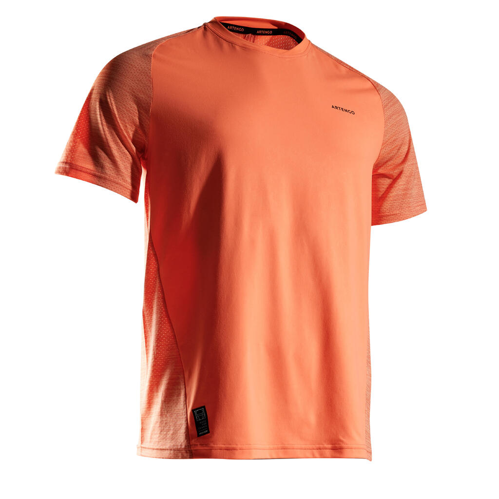 Tennis T-Shirt Herren Dry 500 blau mit Muster 