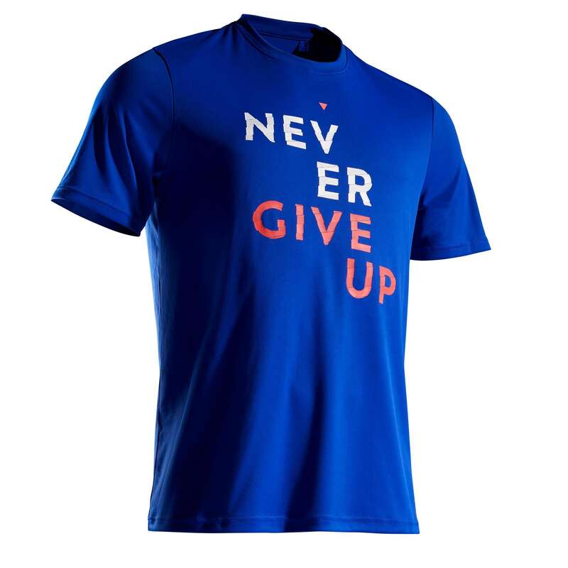 MEN WARM CONDITION RACKET SP APAREL Tennis - Soft 100 T-Shirt - Blue ARTENGO - Tennis Clothes