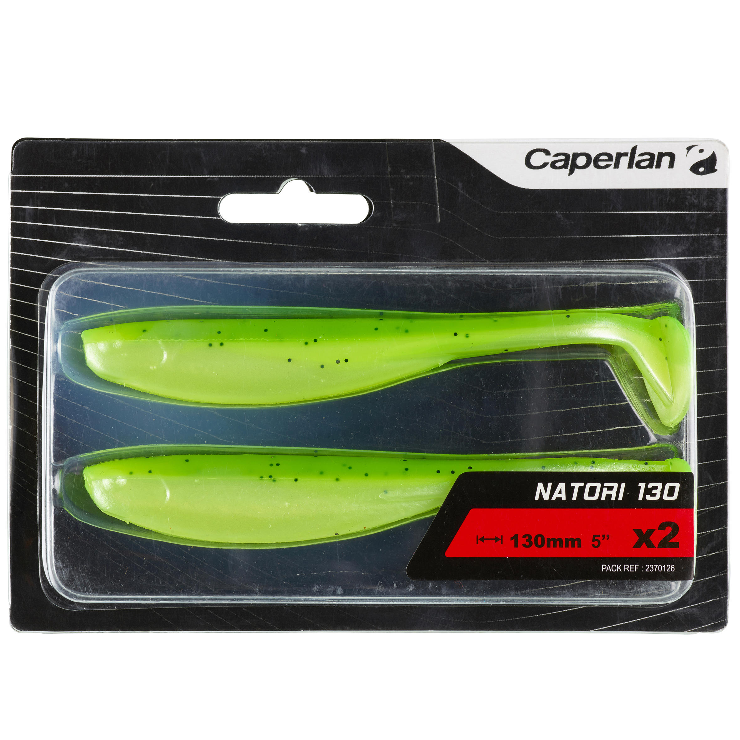 130 lure fishing soft bait kit - Fluo lime, Olive green - Caperlan