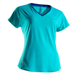 เสื้อยืดใส่เล่นเทนนิสสำหรับผู้หญิงรุ่น TS Soft 500 (สีฟ้า Turquoise)