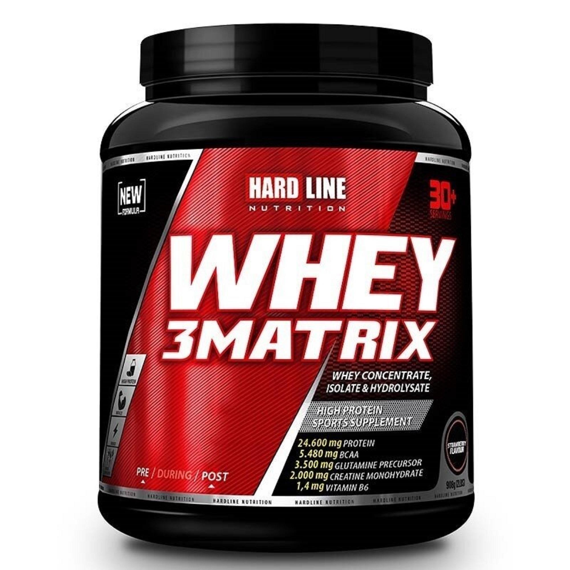 HARDLINE NUTRITION Hardline Whey 3 Matrix Protein Tozu - Çilek - 908 G