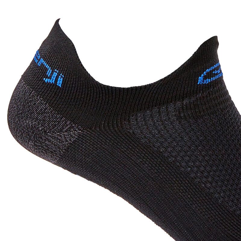 CHAUSSETTES DE RUNNING INVISIBLES FINES KIPRUN NOIRES BLEUES