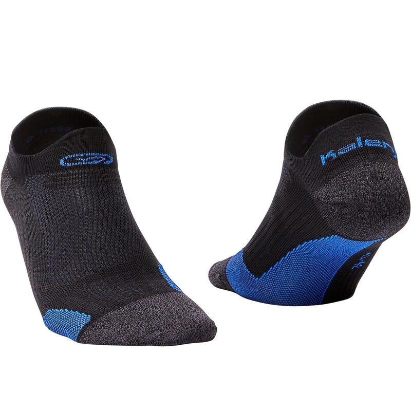 CHAUSSETTES DE RUNNING INVISIBLES FINES KIPRUN NOIRES BLEUES