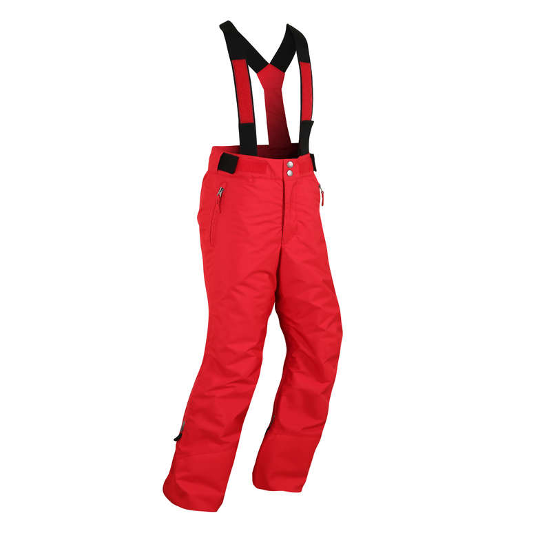 BOY'S JACKETS OR PANTS REGULAR SKIERS Skiing - JR D-SKI TROUSERS PNF 500-RED WEDZE - Ski Wear