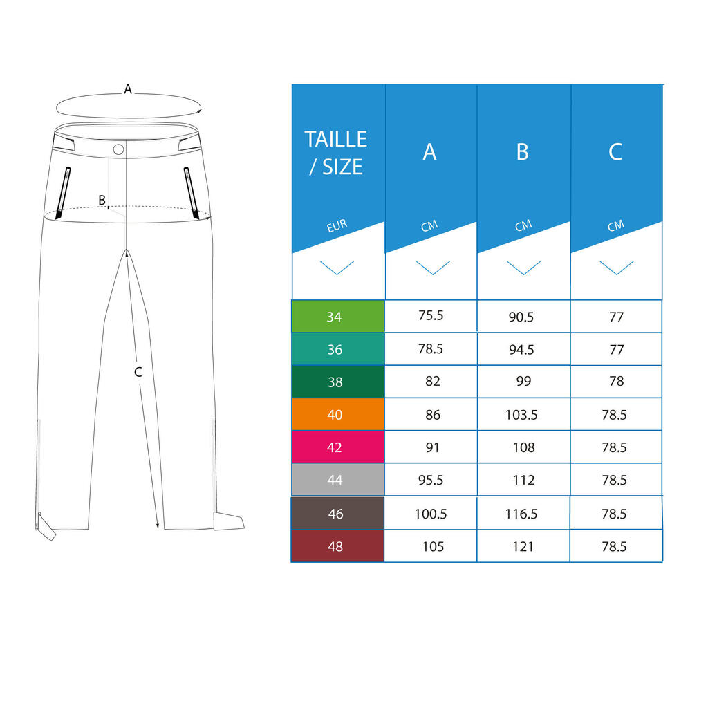 Pantalone za golf RW500 vodootporne ženske - crne