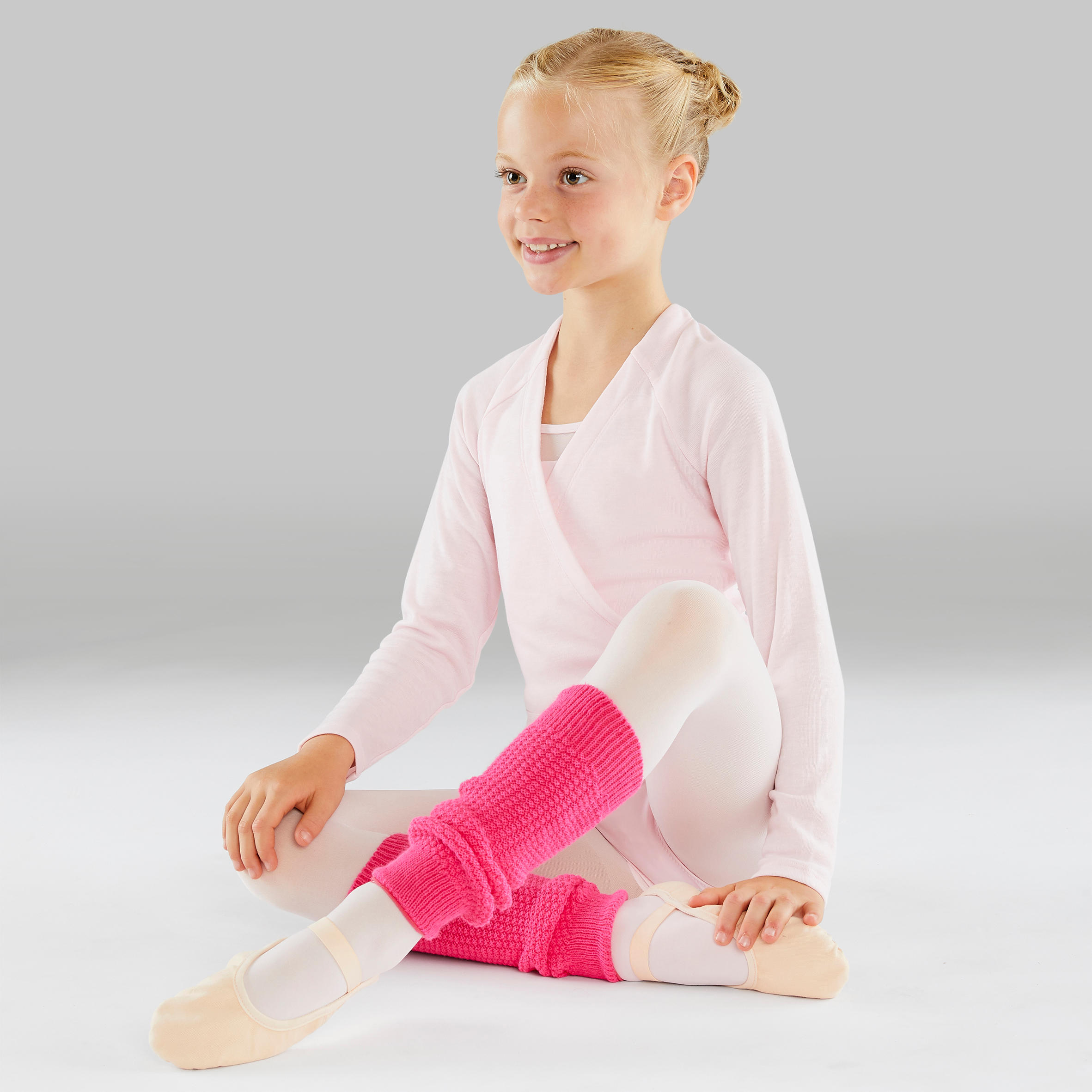 Girls' Ballet and Modern Dance Leg Warmers - Fuchsia 2/3